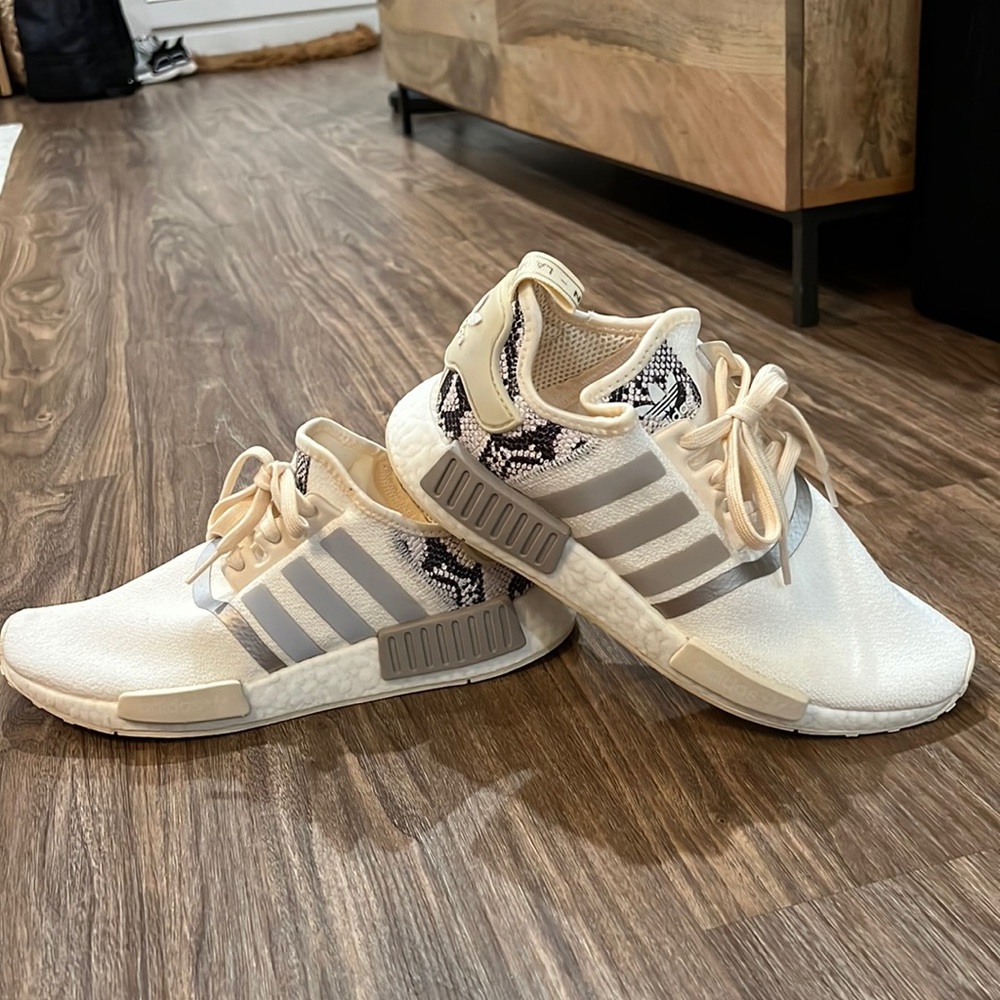 Adidas nmd sneakers - white snakeskin